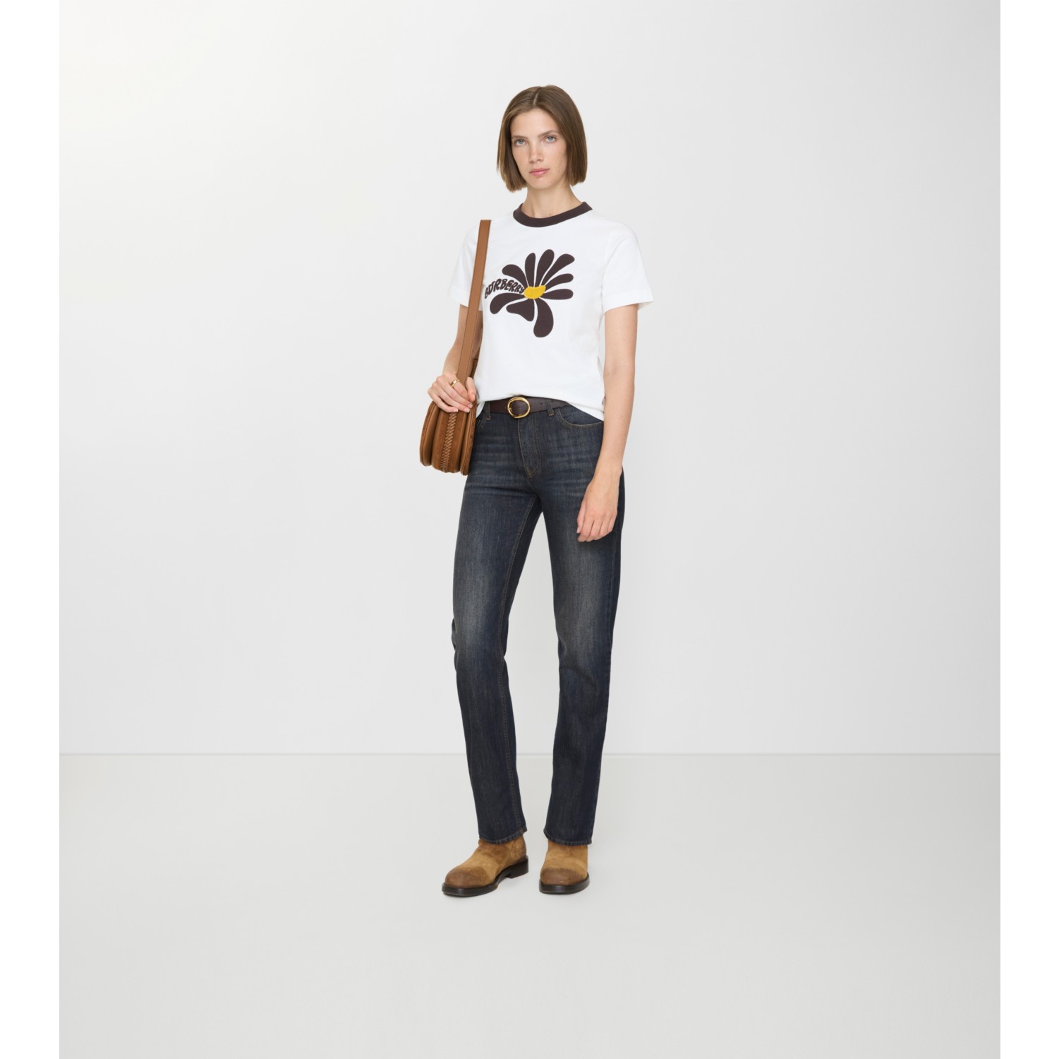 直筒剪裁中腰牛仔裤