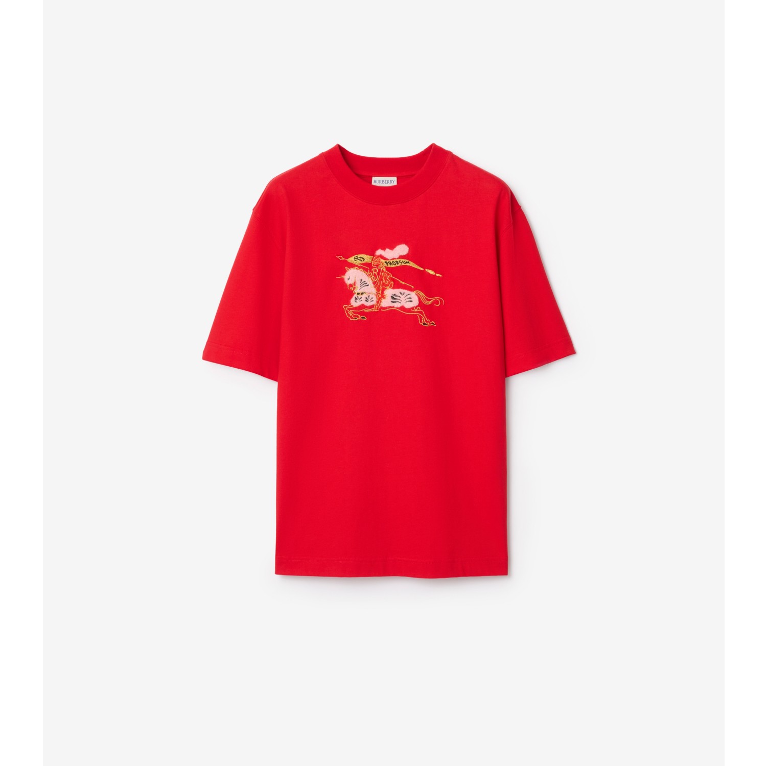 马术骑士徽标棉质 T 恤衫