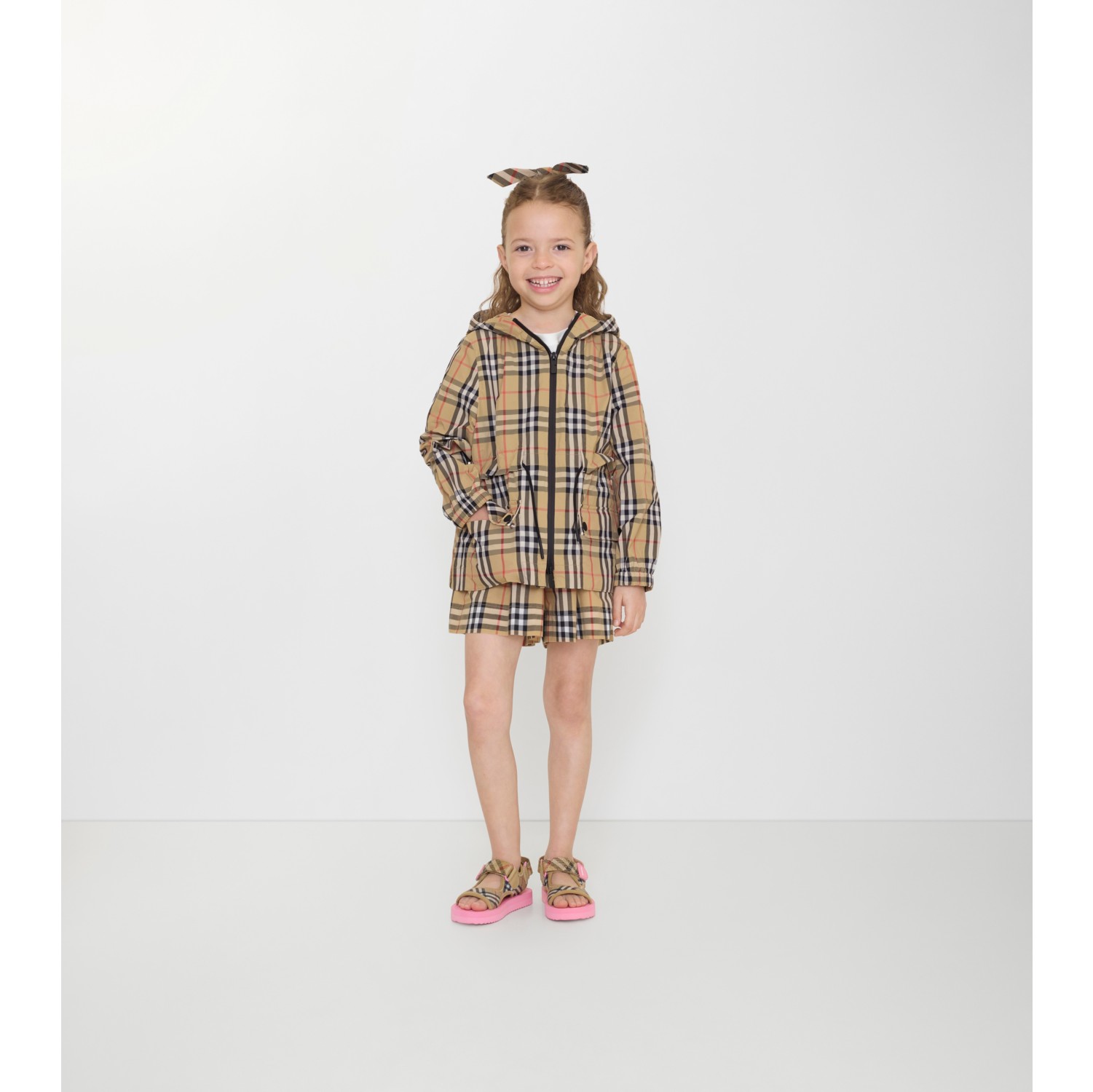 Check Nylon Hooded Jacket