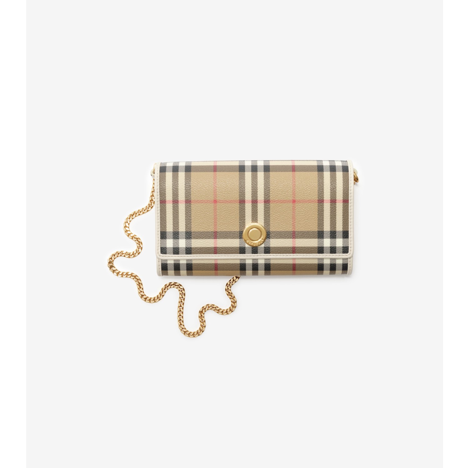 格纹链条肩背带钱夹