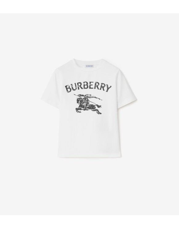 马术骑士徽标弹力棉质 T 恤衫