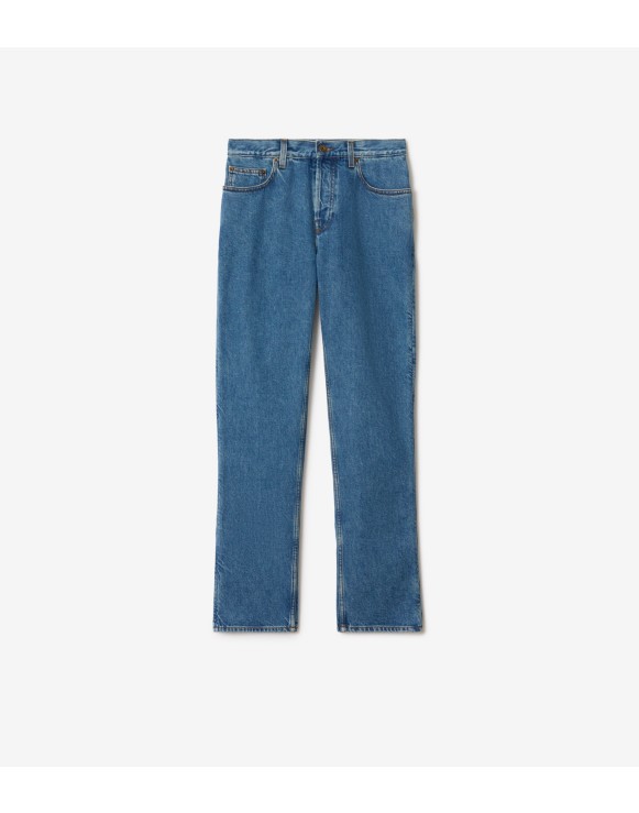 直筒剪裁中腰牛仔裤