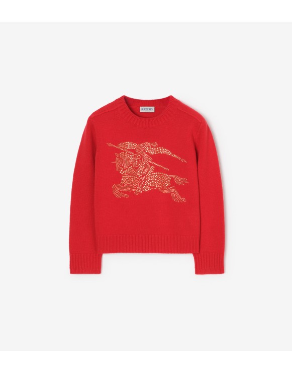 莱茵石马术骑士徽标羊毛衫