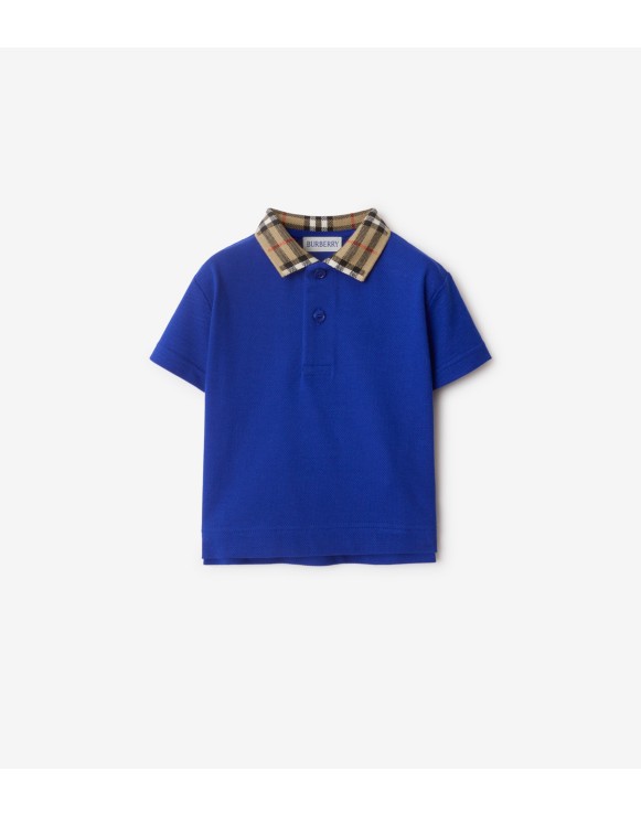 格纹衣领棉质 Polo 衫