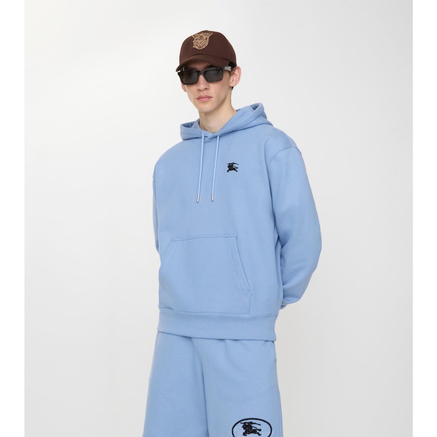 骑士印章棉质连帽衫