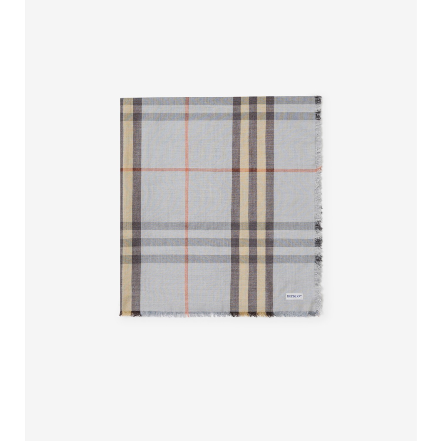 双面两用格纹丝毛混纺围巾