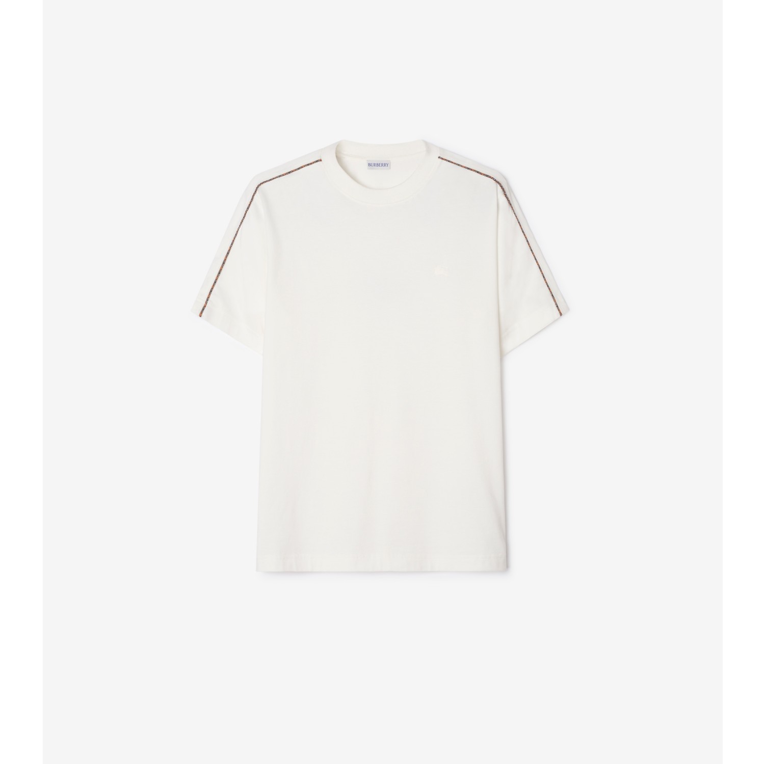 格纹滚边棉质 T 恤衫