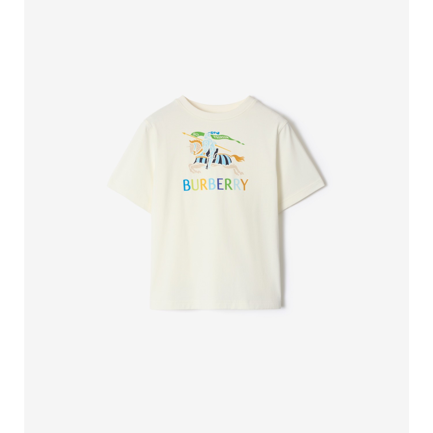 多色马术骑士徽标棉质 T 恤衫