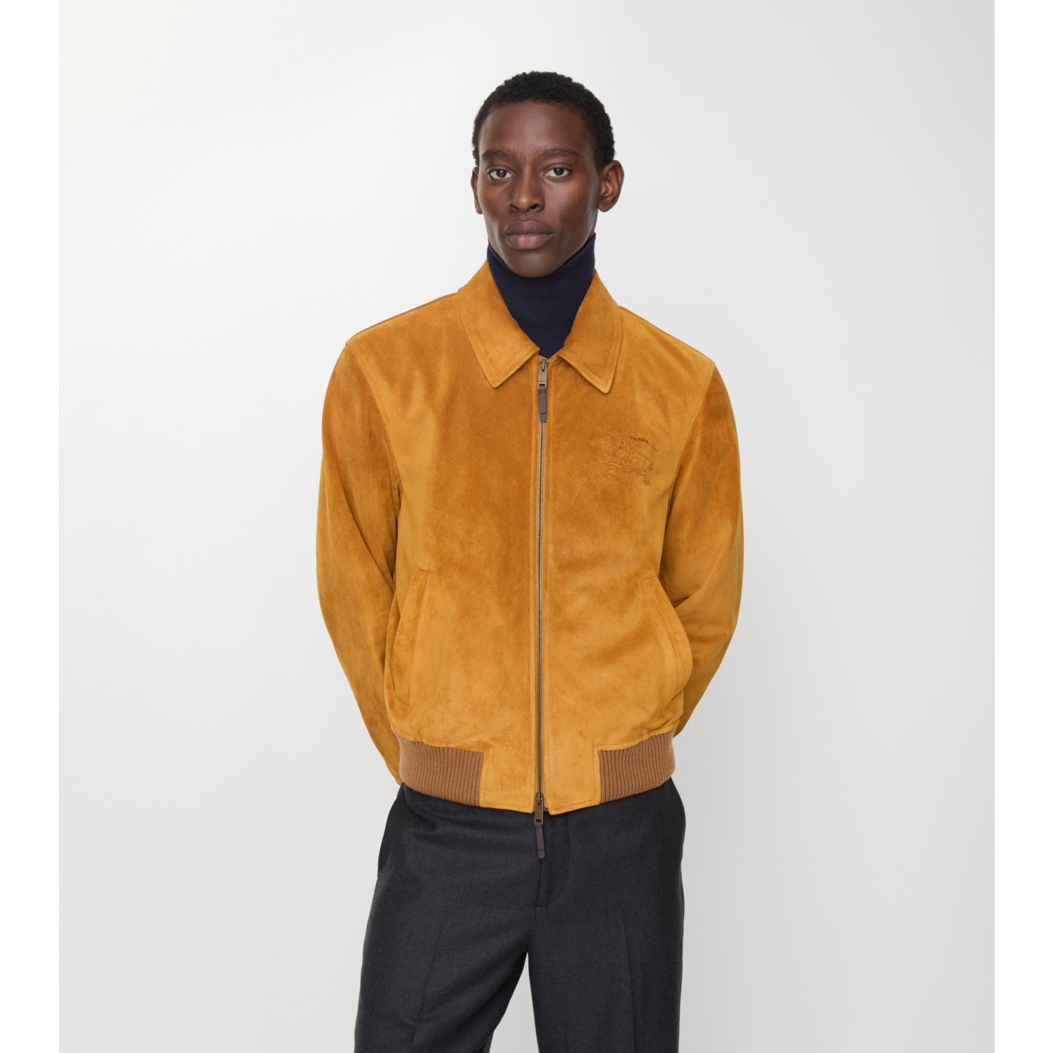 反绒面革哈林顿外套