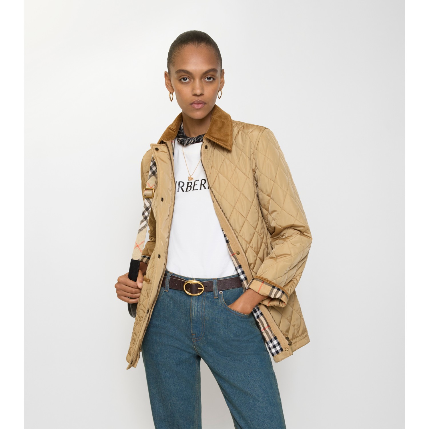 绗缝尼龙谷仓夹克