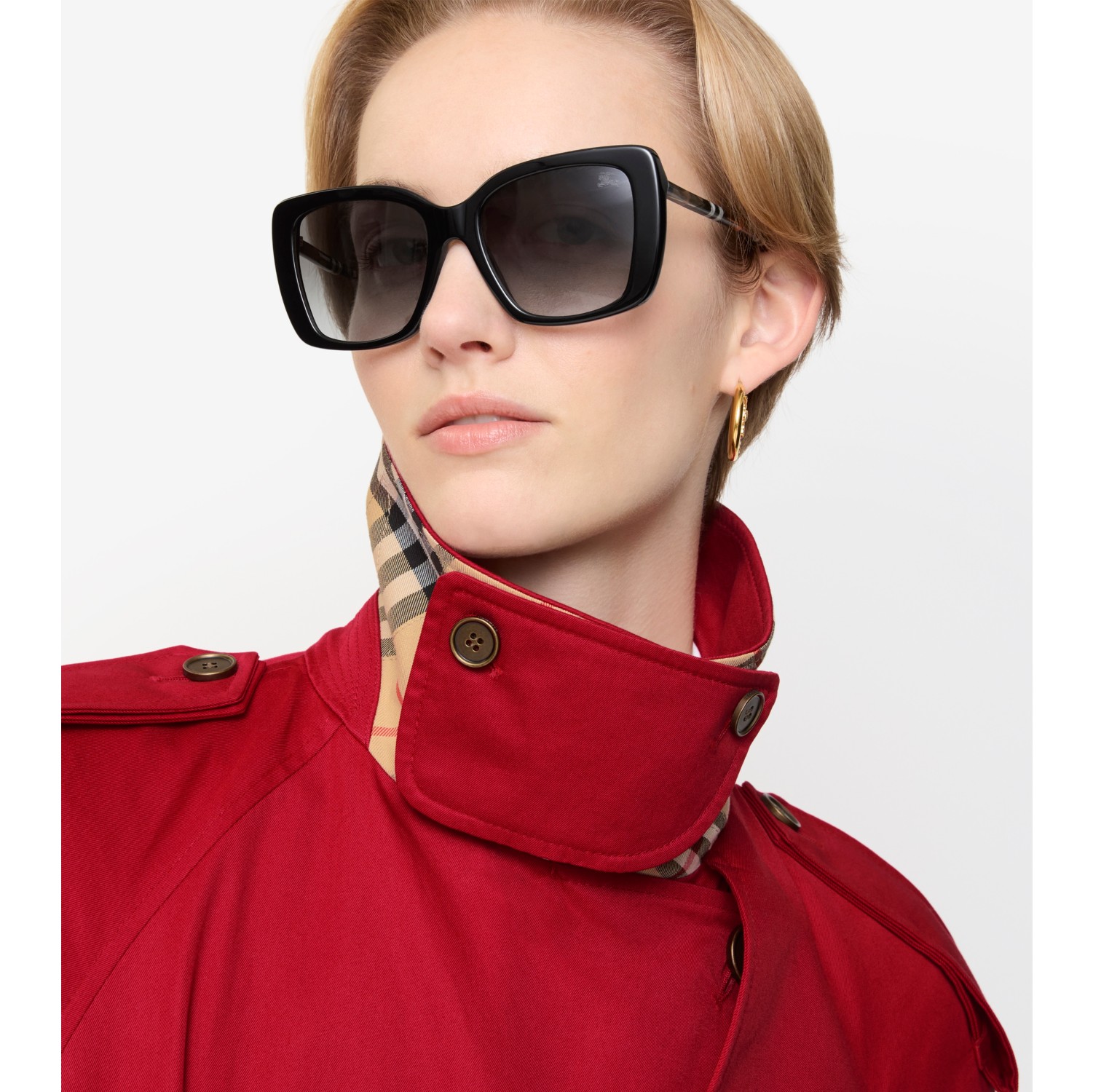 格纹大方框太阳眼镜