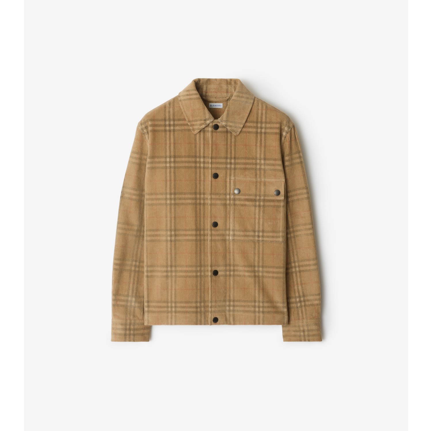 格纹灯芯绒外套式衬衫