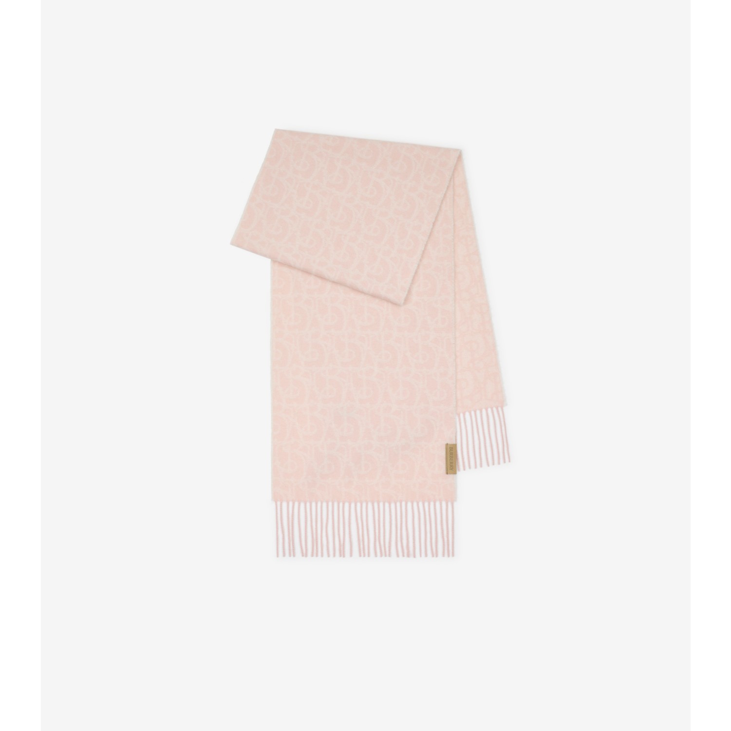 B 字型吊饰图案羊绒围巾