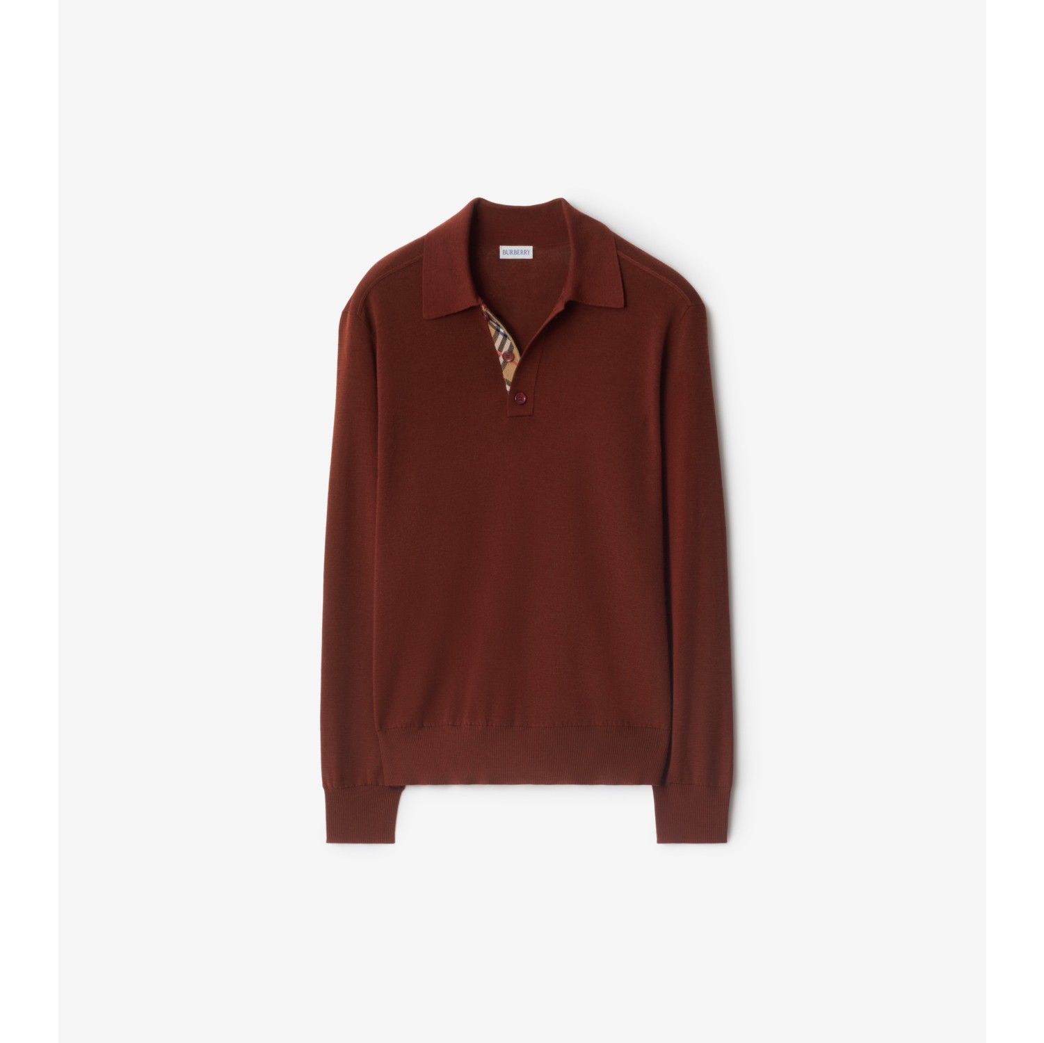 长袖羊毛 Polo 衫