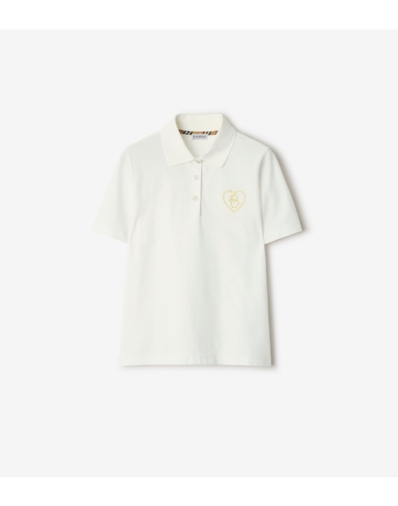 心形字母 B 图案棉质 Polo 衫