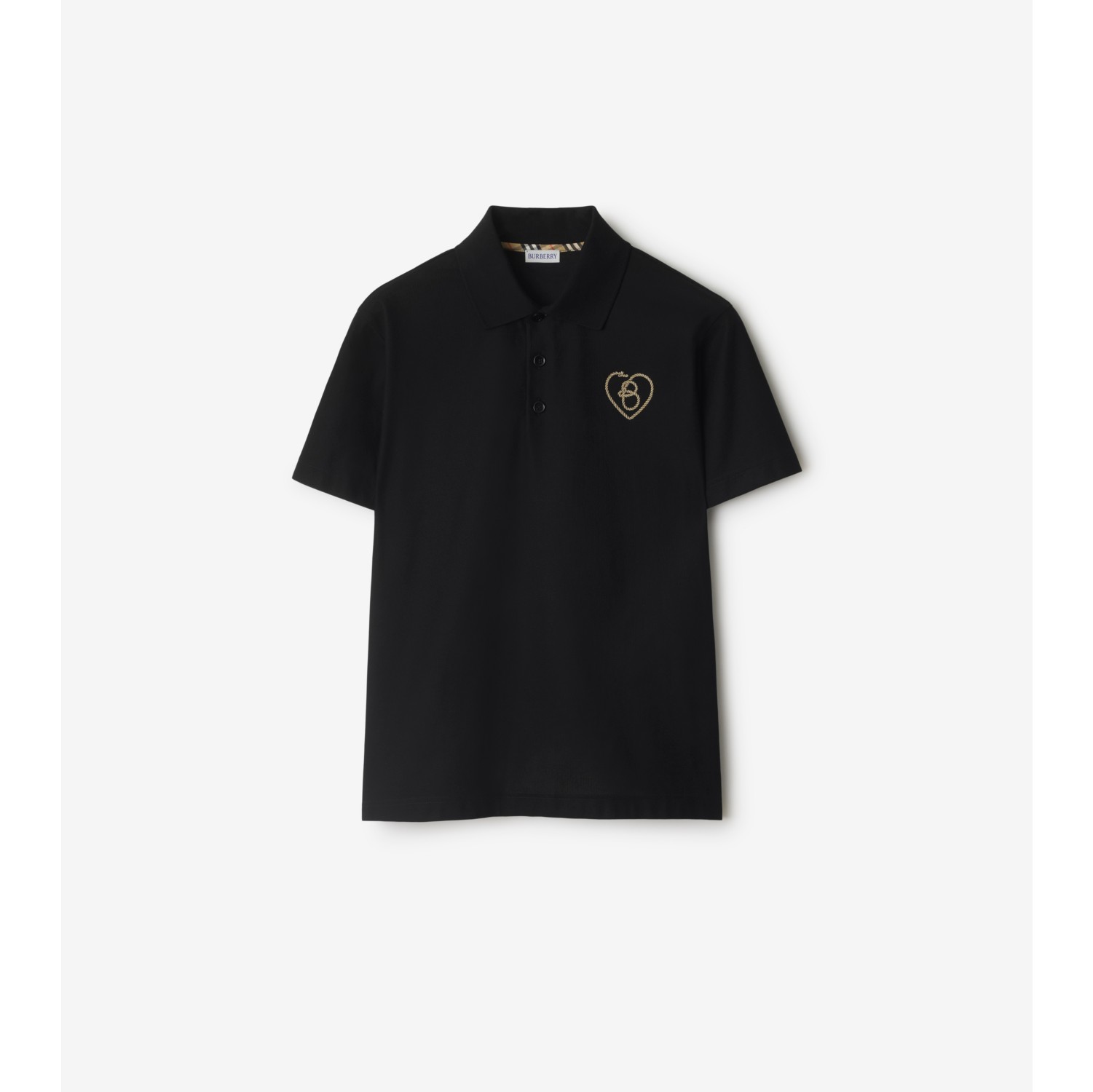心形字母 B 图案棉质 Polo 衫