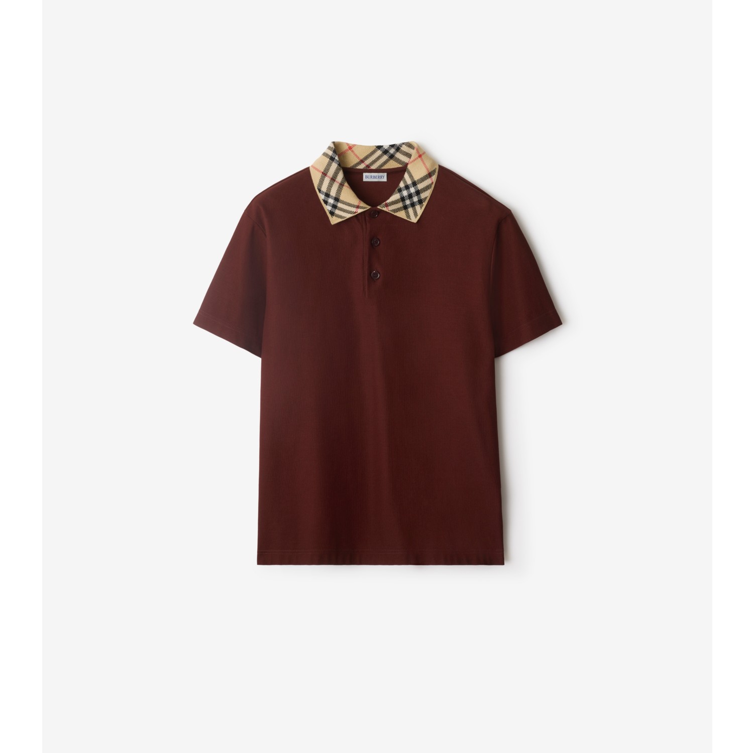 格纹衣领棉质 Polo 衫