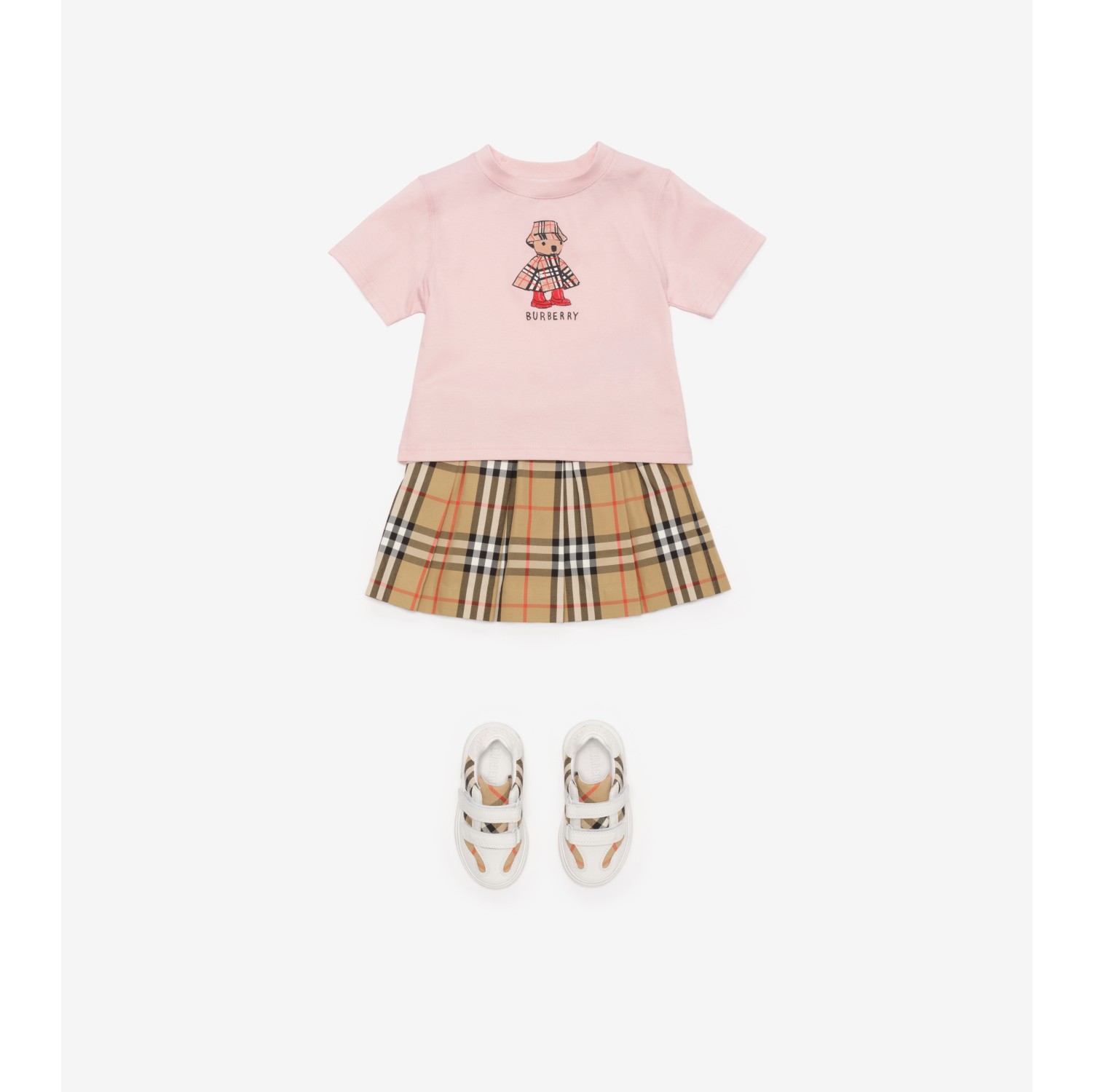 雨天泰迪熊印花棉质 T 恤衫