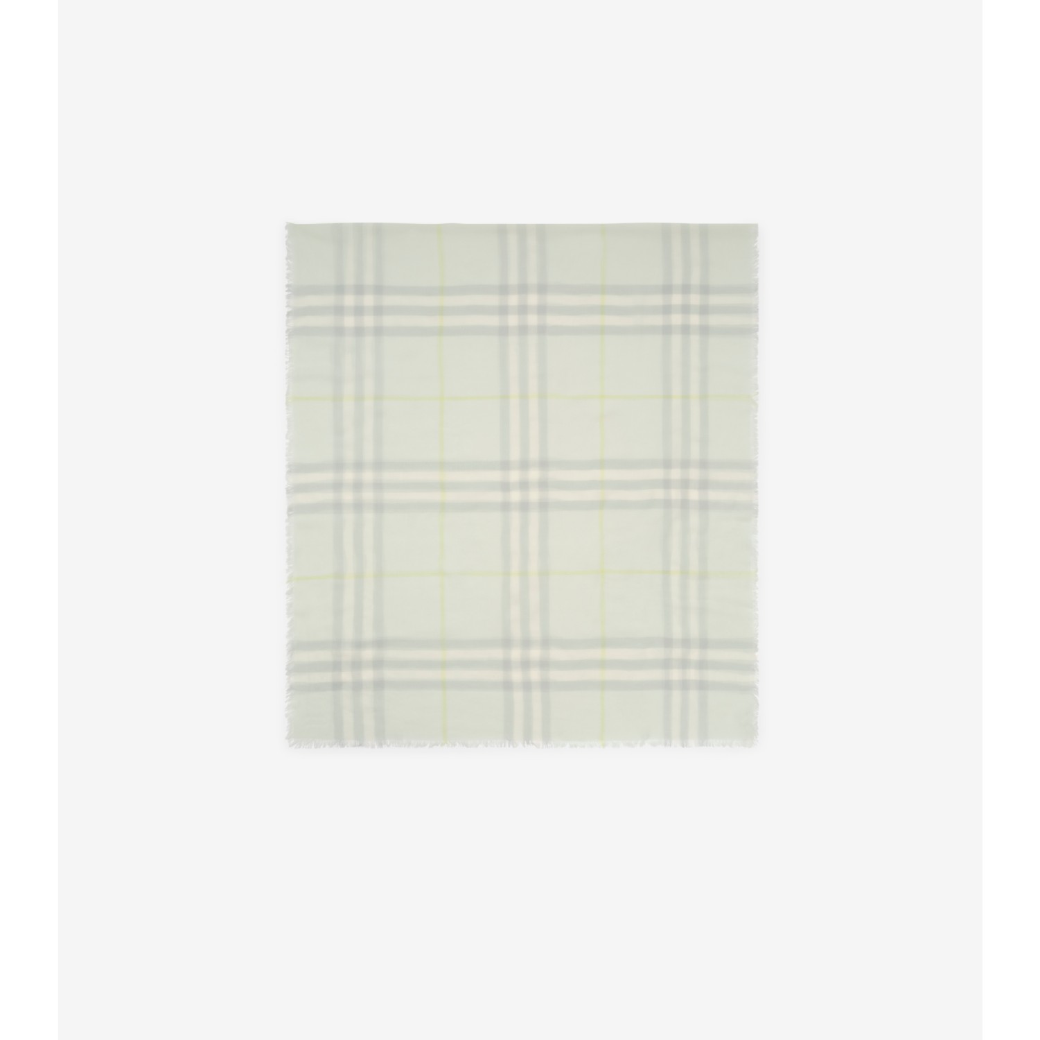 宽版格纹羊毛围巾