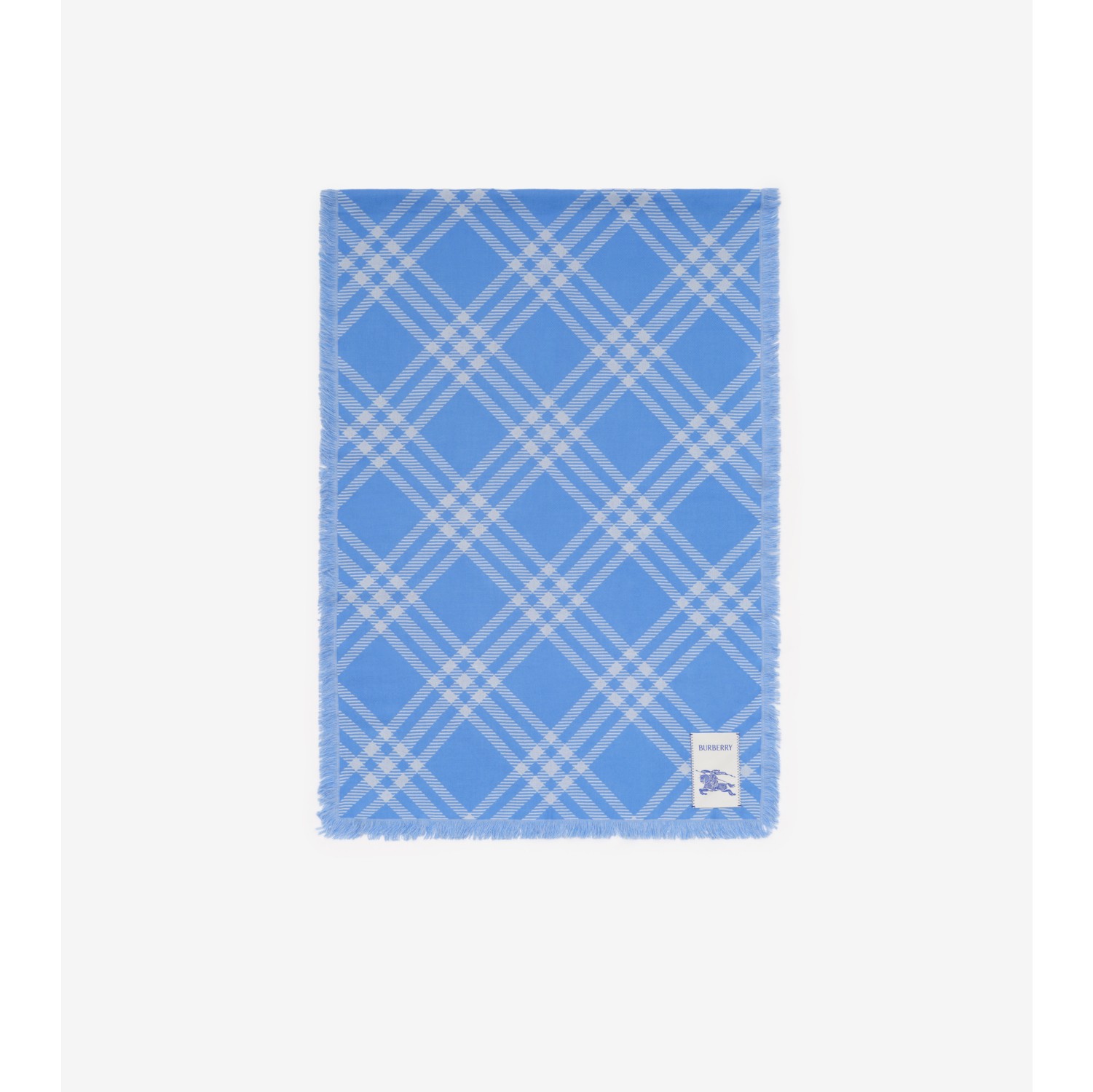 宽版格纹丝毛混纺围巾