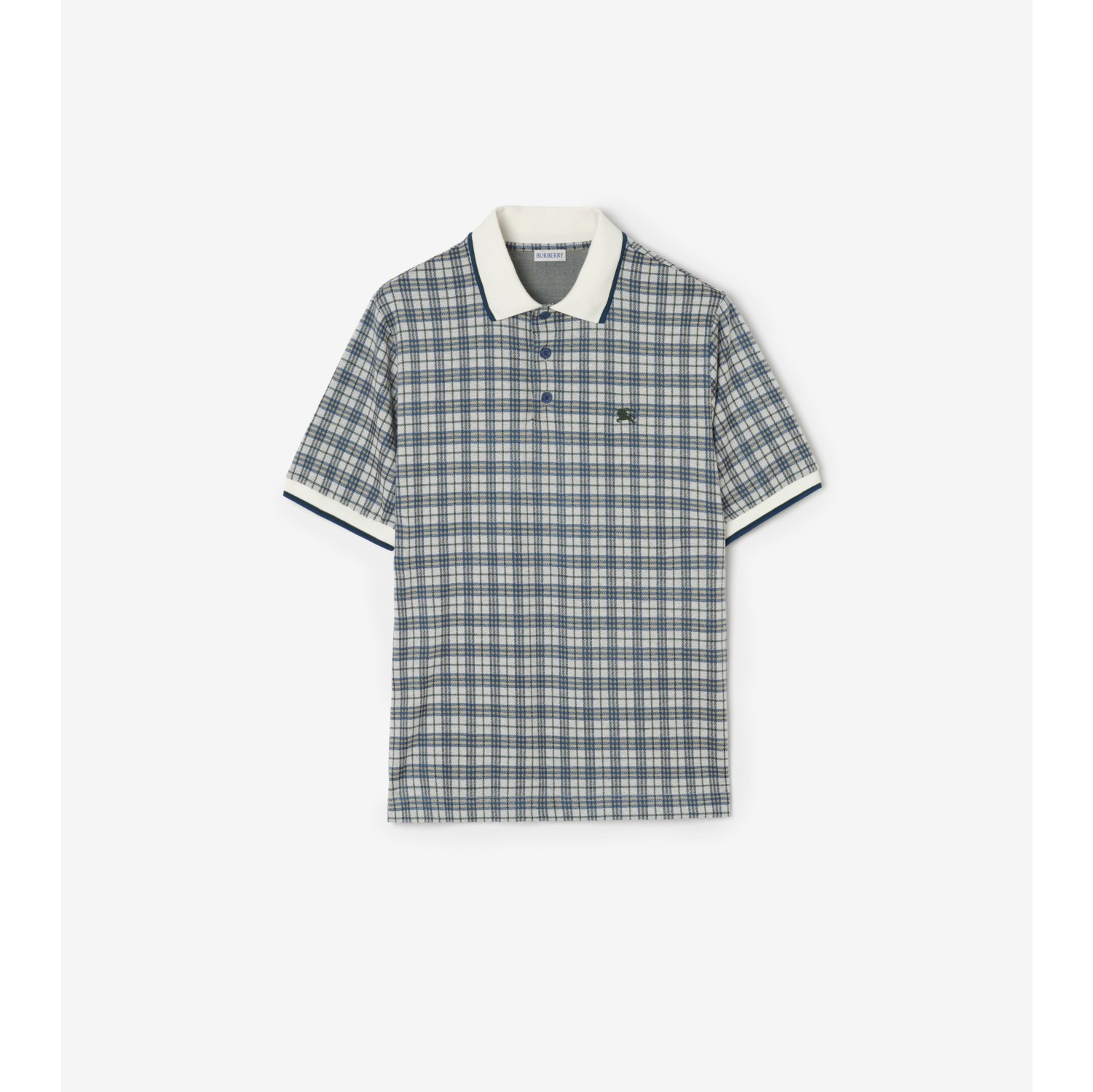 格纹棉质混纺 Polo 衫