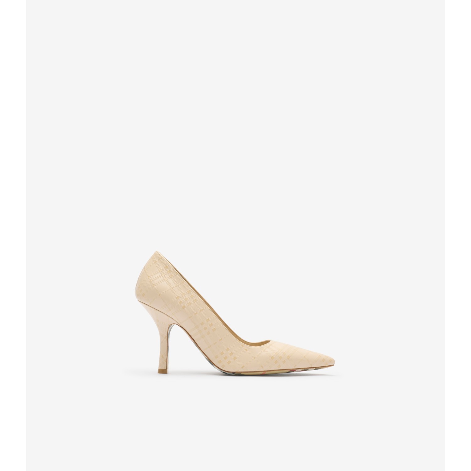 格纹皮革 Dame 高跟鞋