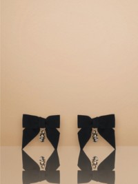 Crystal Detail Gold-plated Oversized Bow Earrings