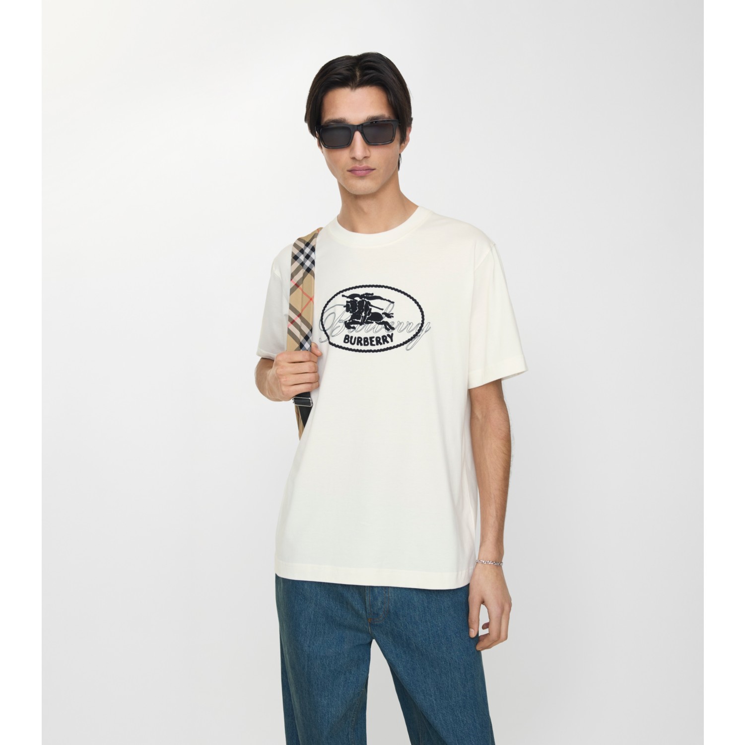 骑士印章棉质 T 恤衫