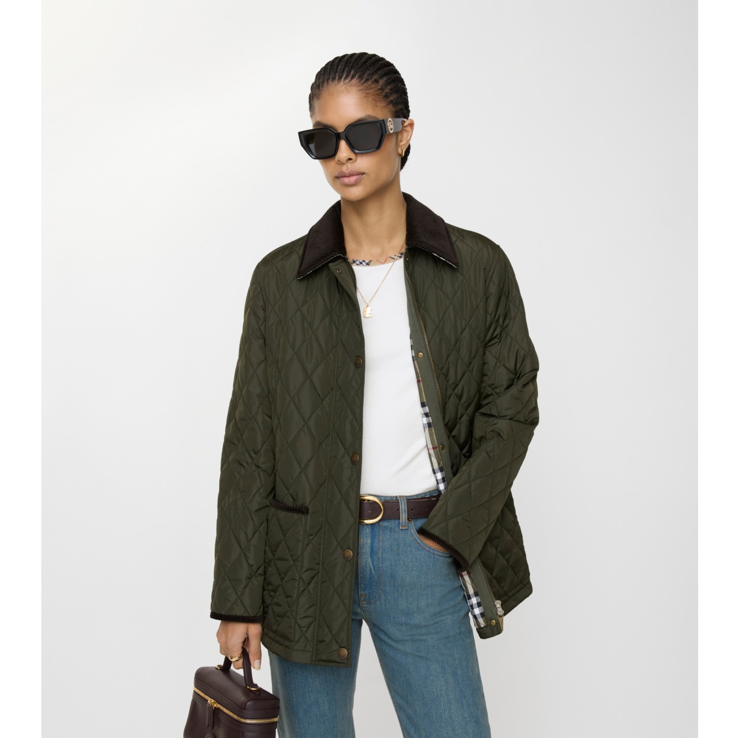 绗缝尼龙谷仓夹克