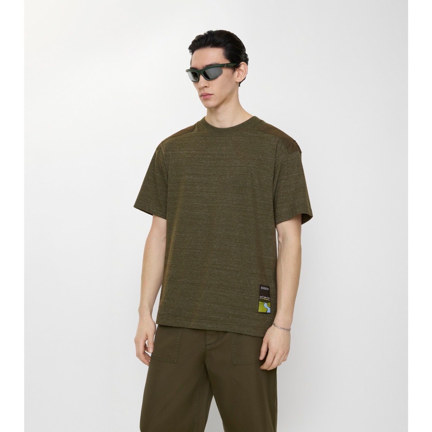 景观标签棉质 T 恤衫