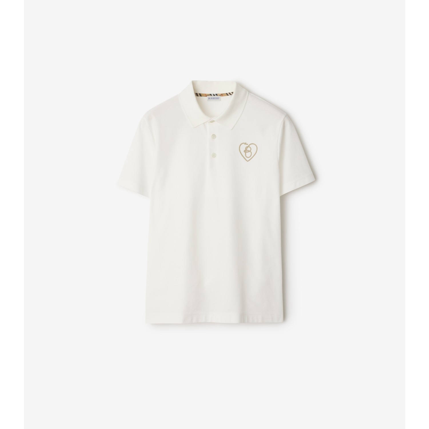 心形字母 B 图案棉质 Polo 衫