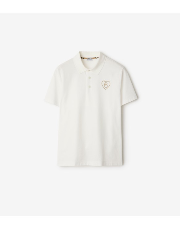 心形字母 B 图案棉质 Polo 衫