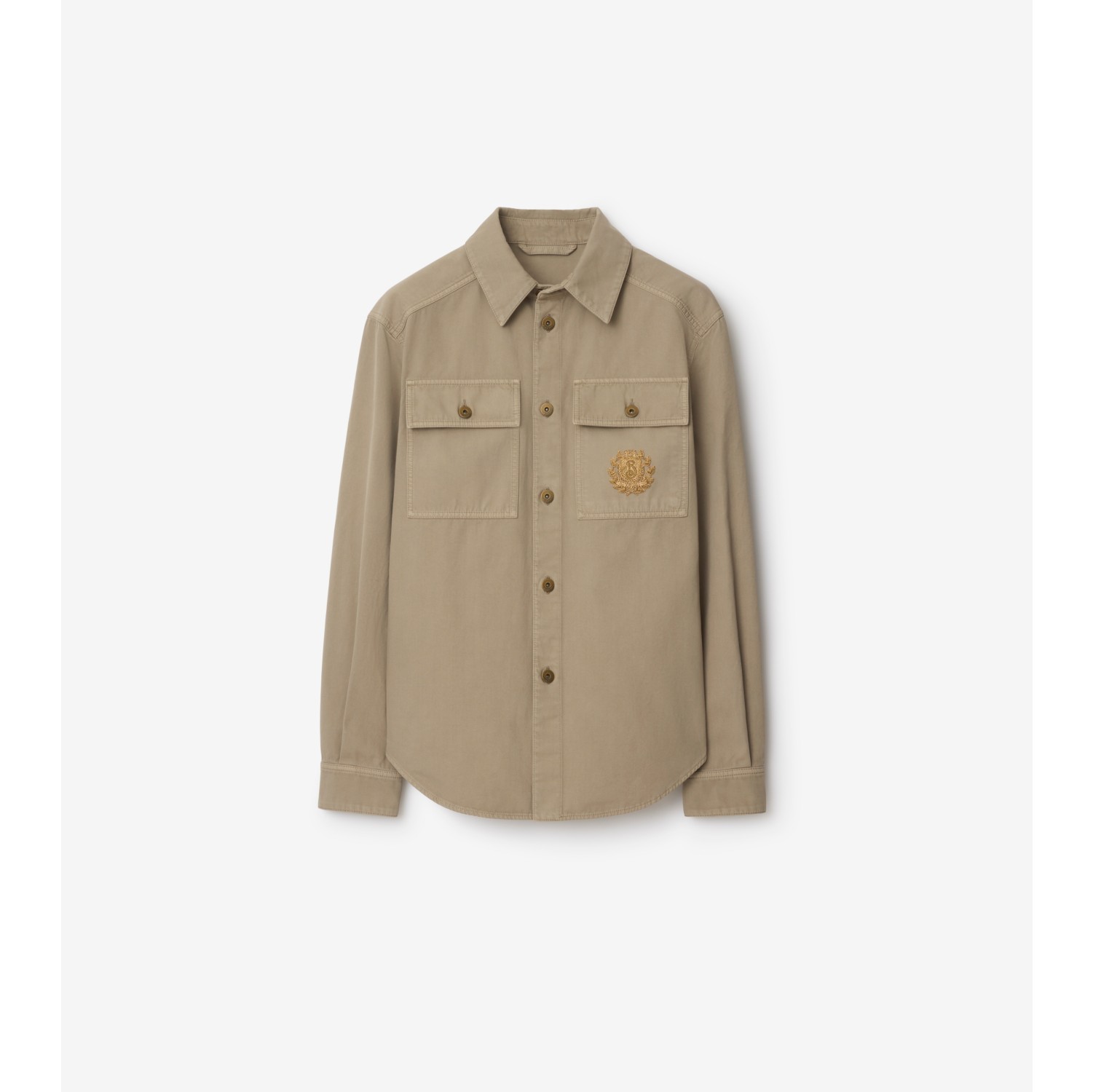 字母 B 徽章棉质外套式衬衫