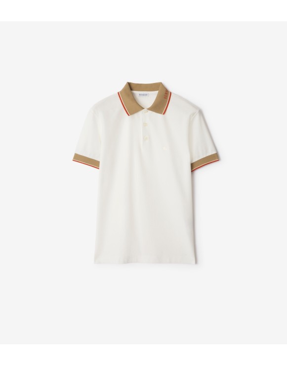 徽标衣领棉质 Polo 衫