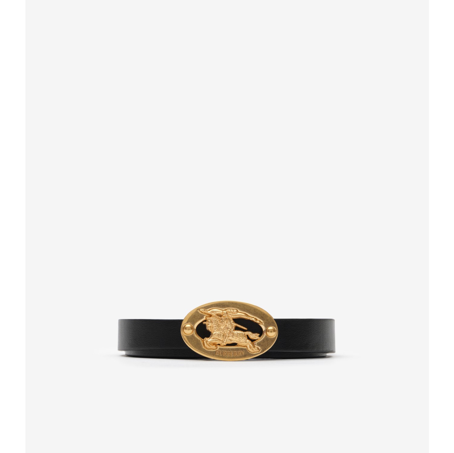 双面两用骑士印章皮革窄版腰带