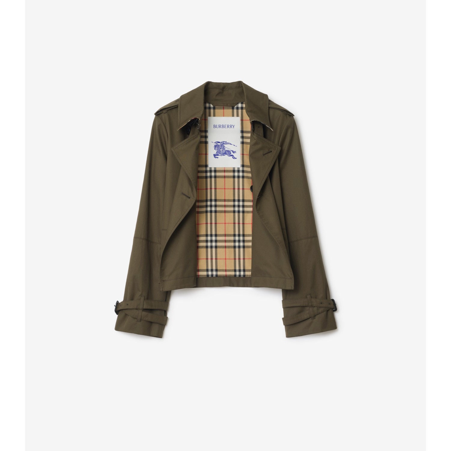 及腰短款轻薄嘎巴甸 Trench 外套