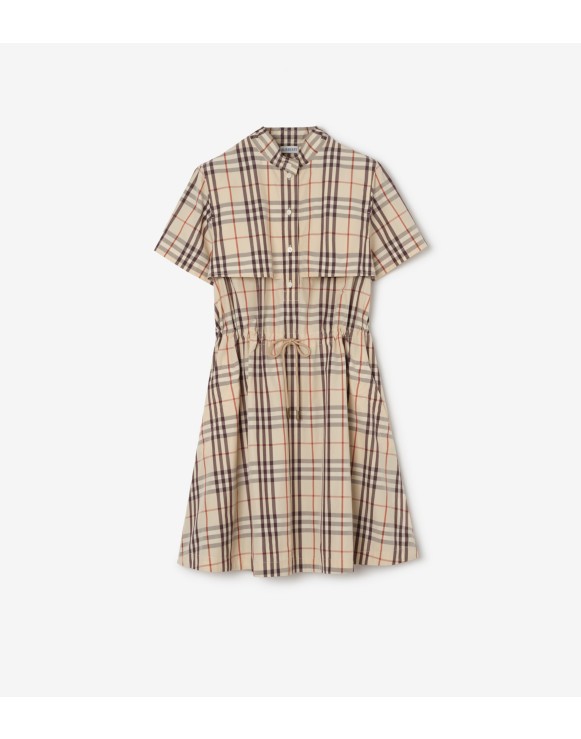 格纹棉质连衣裙