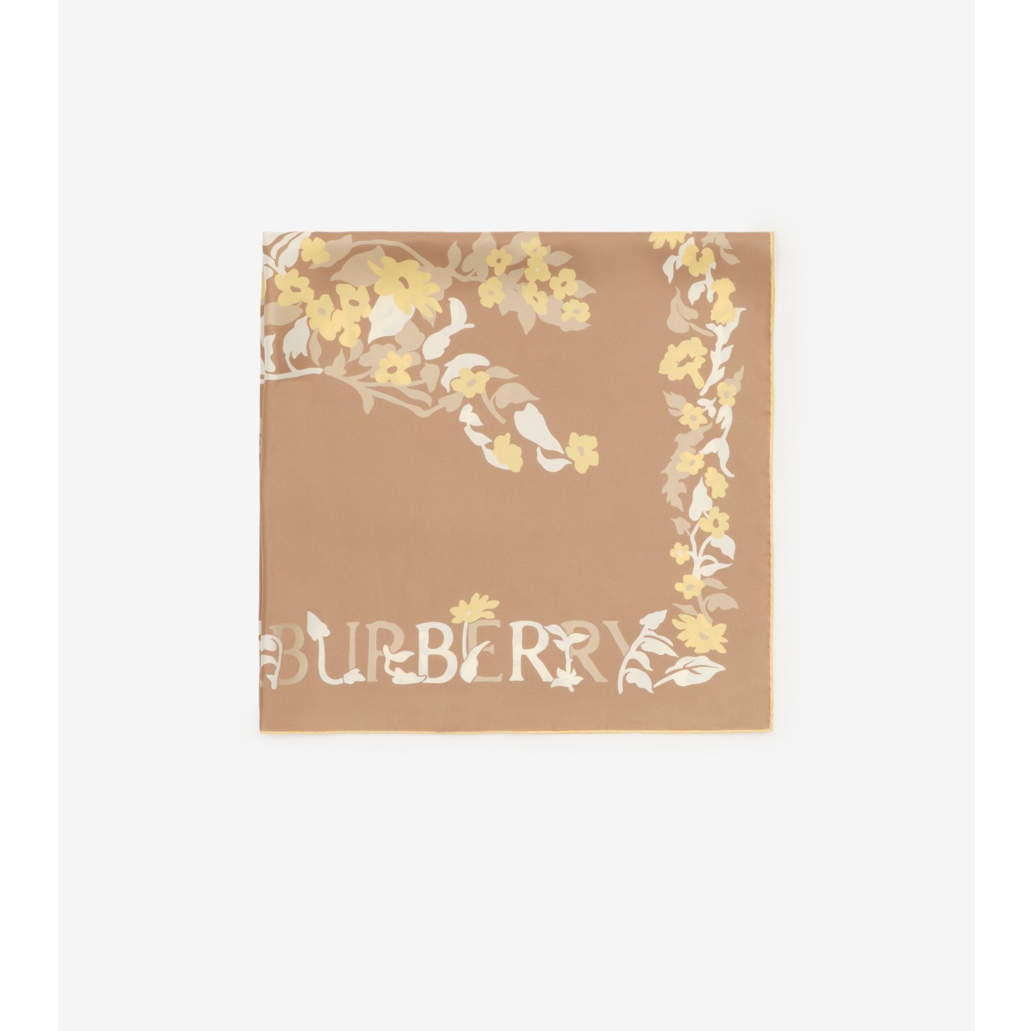 花卉图案马术骑士徽标丝巾