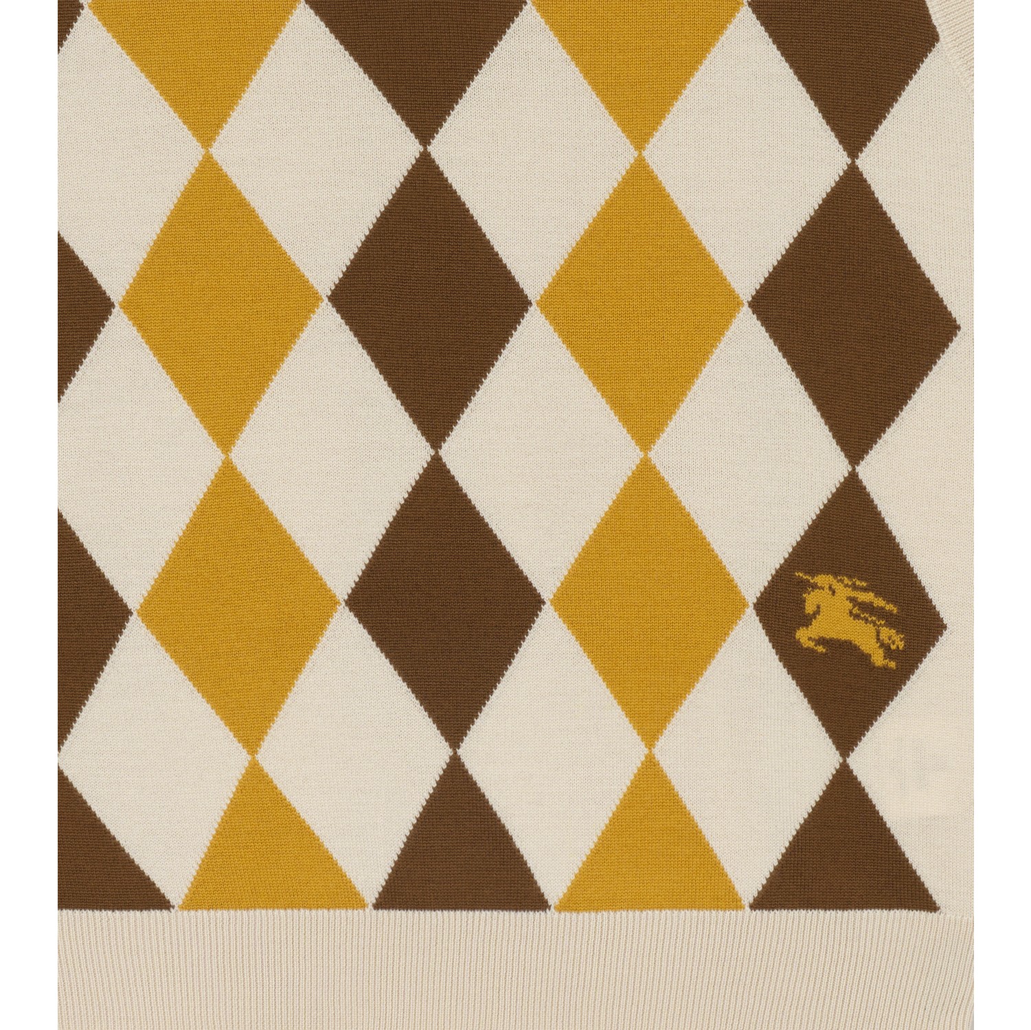 菱形图案羊毛针织背心