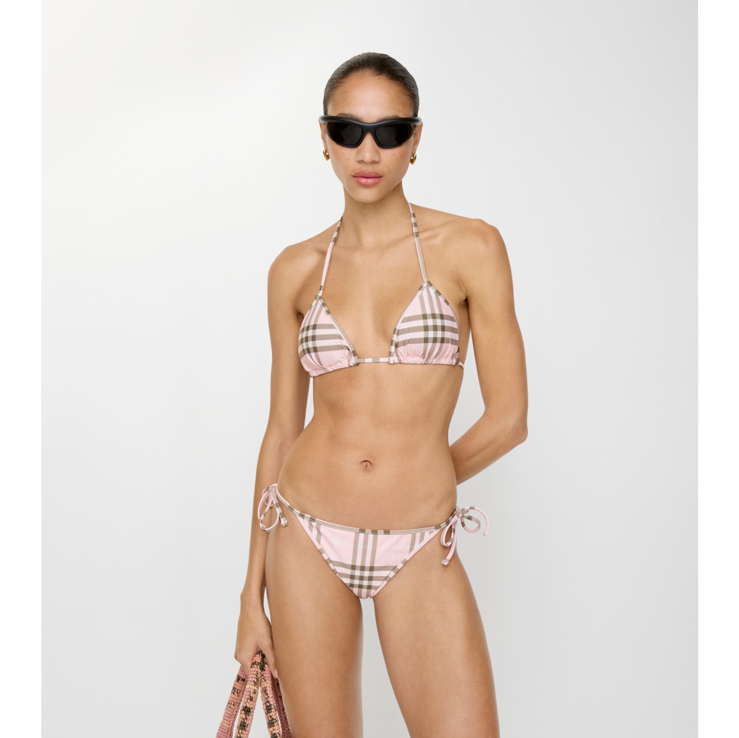 格纹比基尼短裤