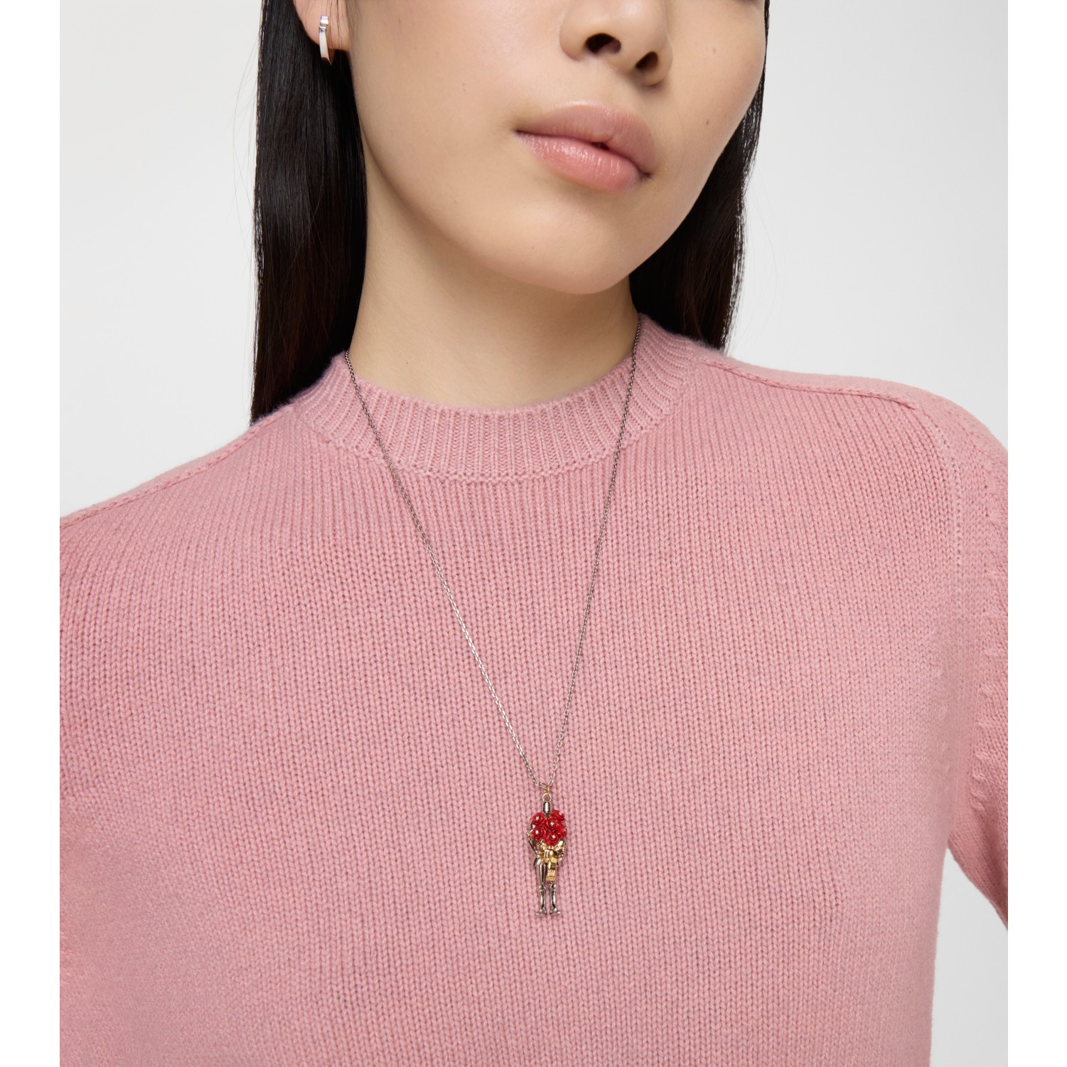 骑士玫瑰吊饰项链