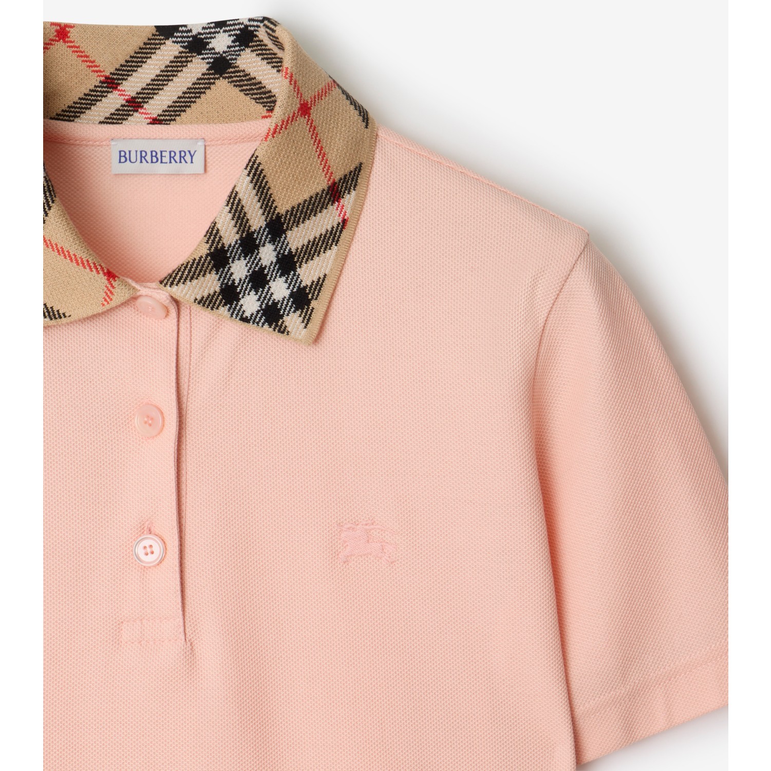 格纹衣领棉质 Polo 衫