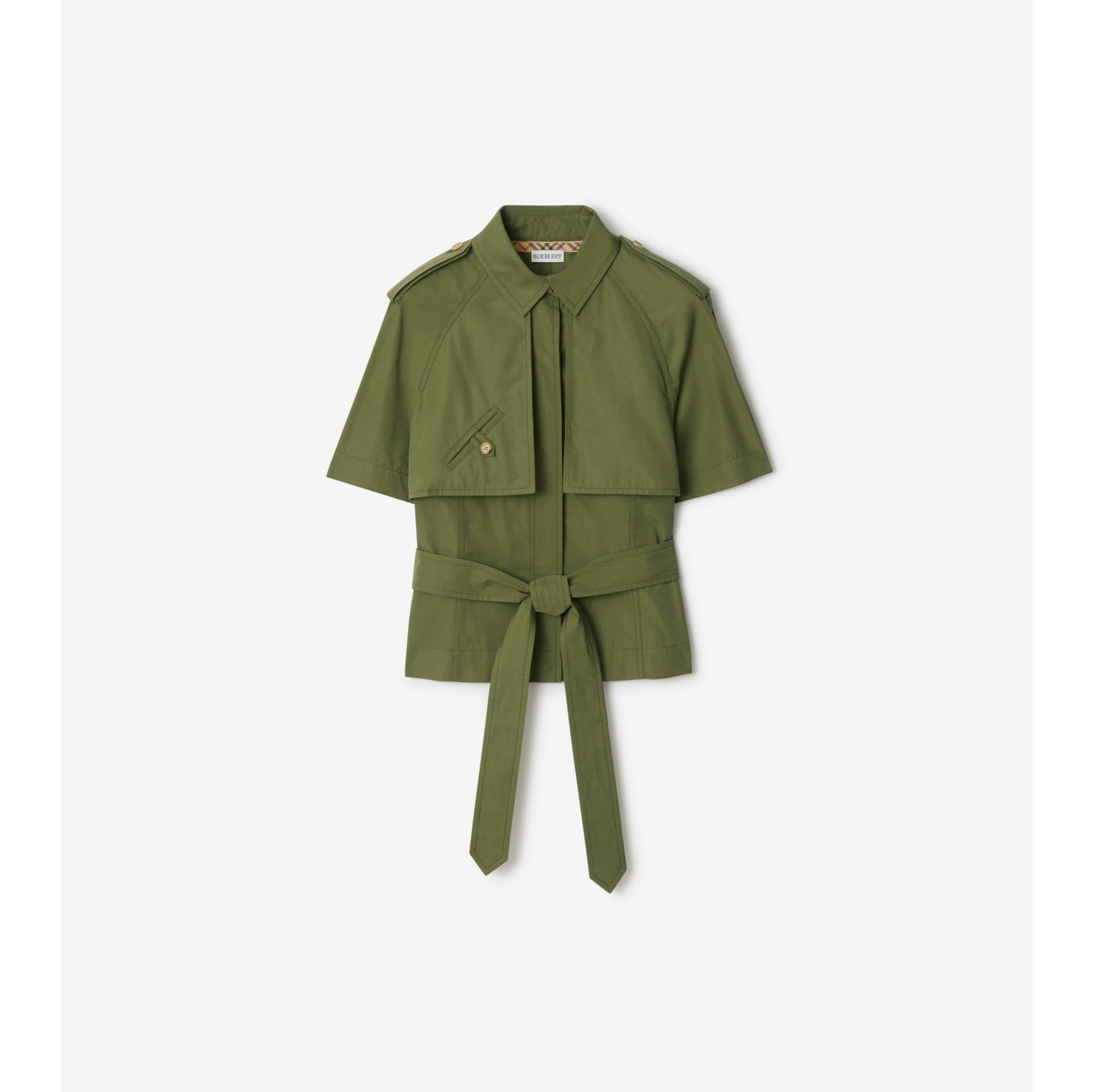 短款棉府绸 Trench 衬衫