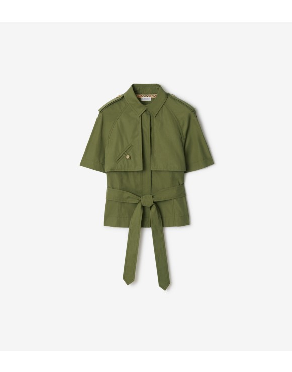 短款棉府绸 Trench 衬衫