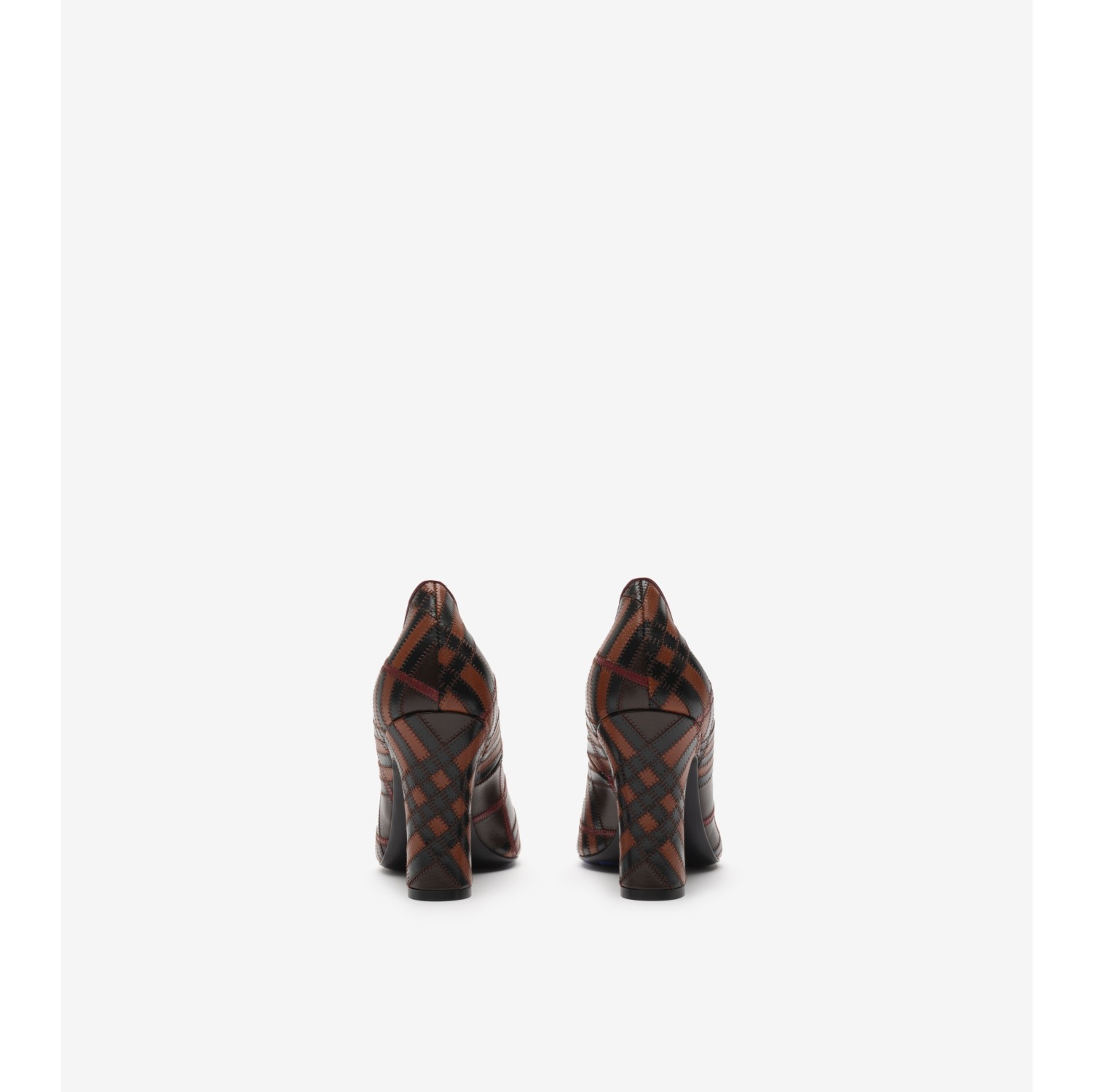 格纹皮革 Trinket 高跟鞋