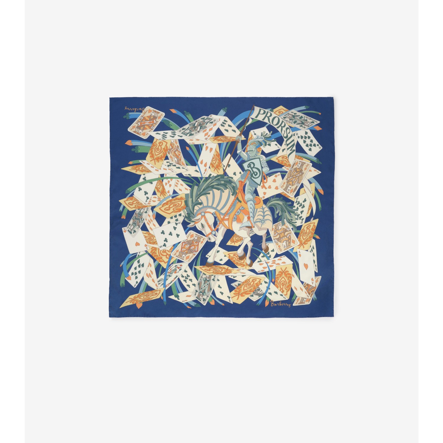 扑克牌印花丝巾