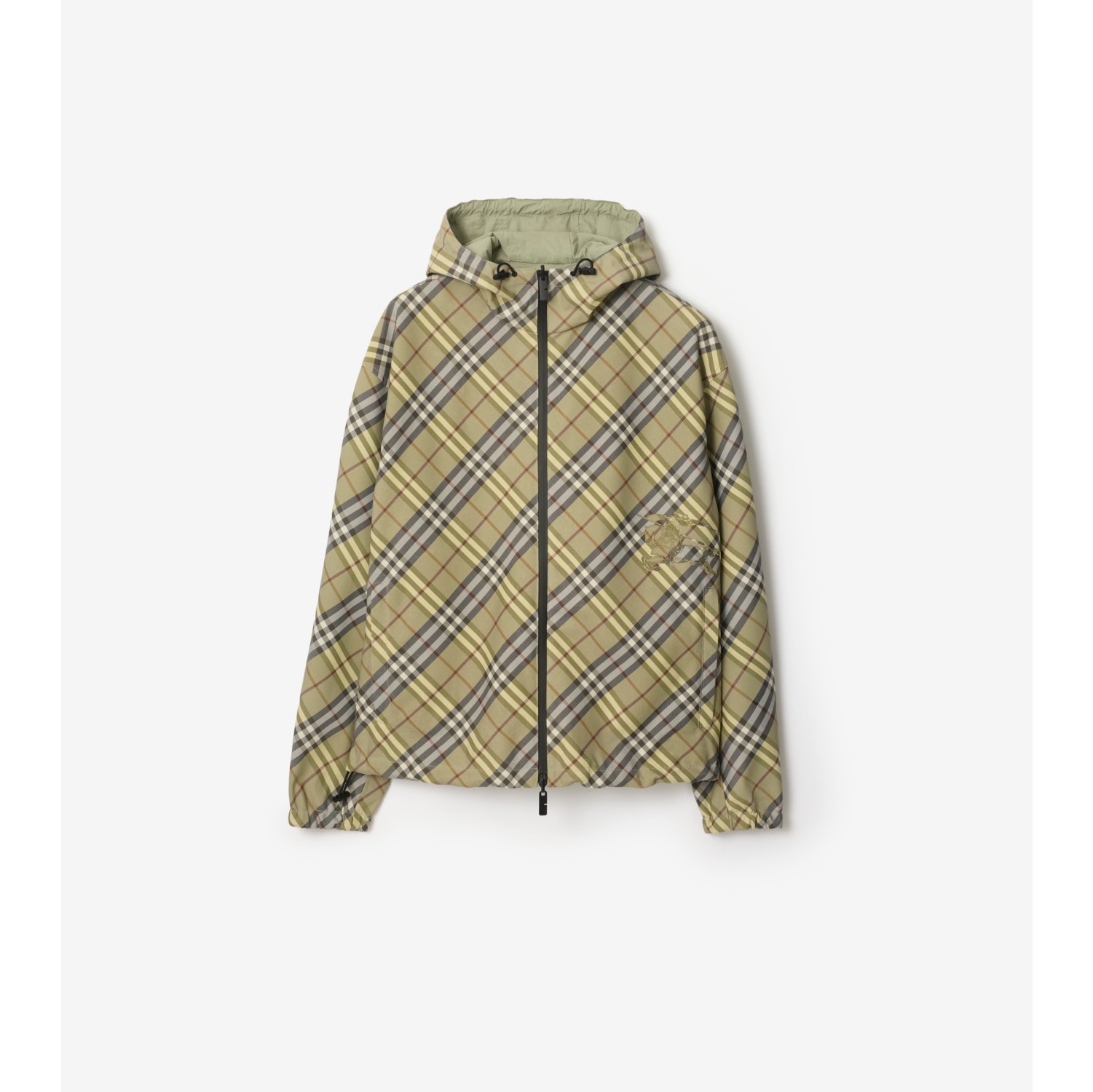 双面两穿格纹连帽外套