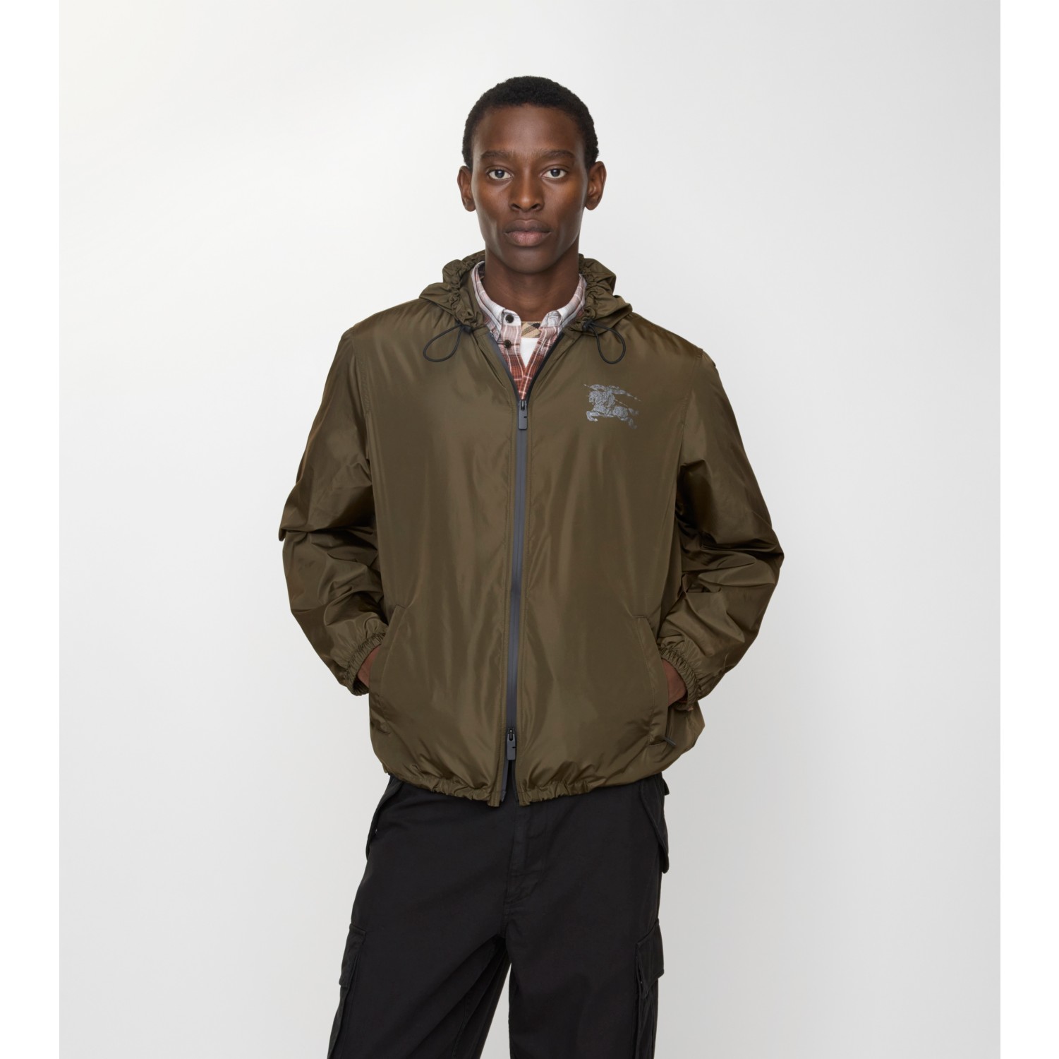 马术骑士徽标尼龙连帽外套