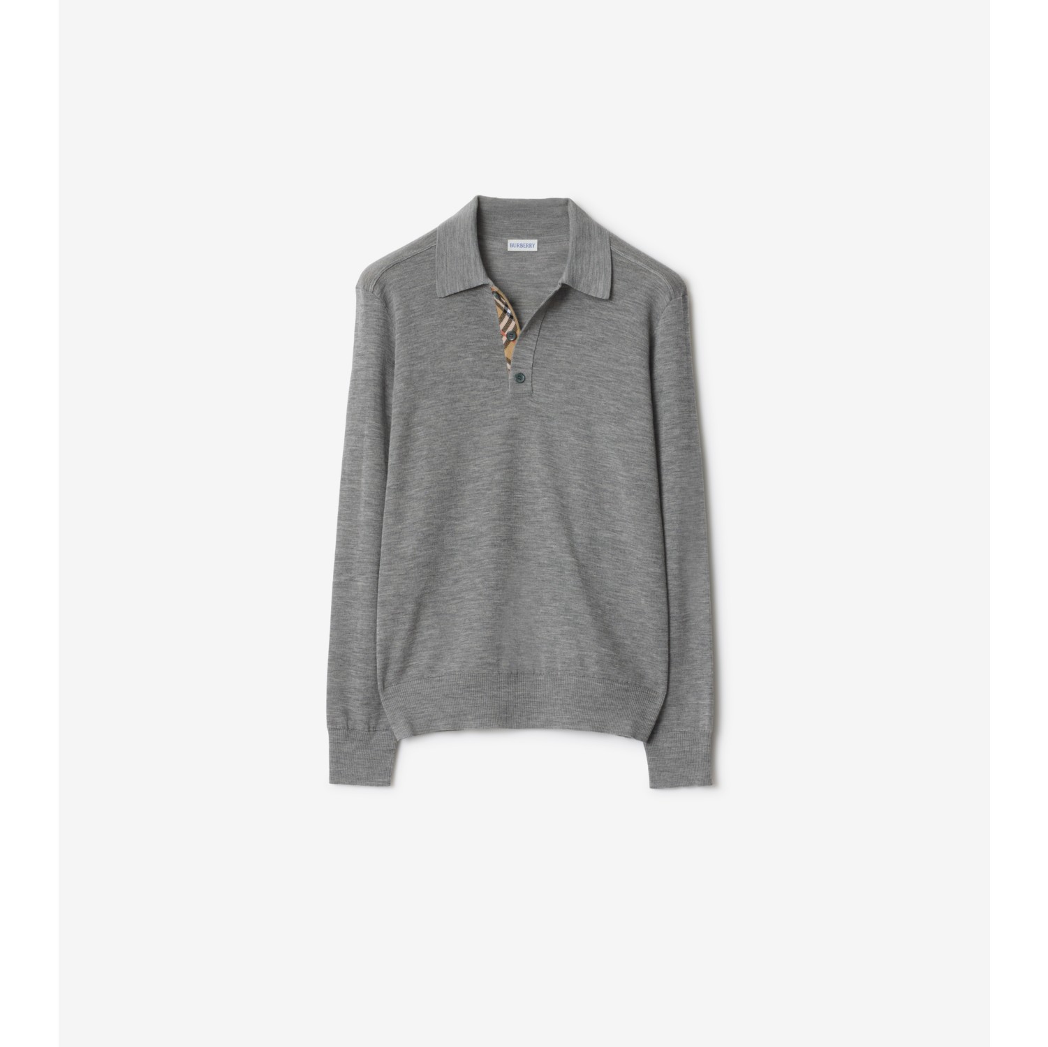 长袖羊毛 Polo 衫