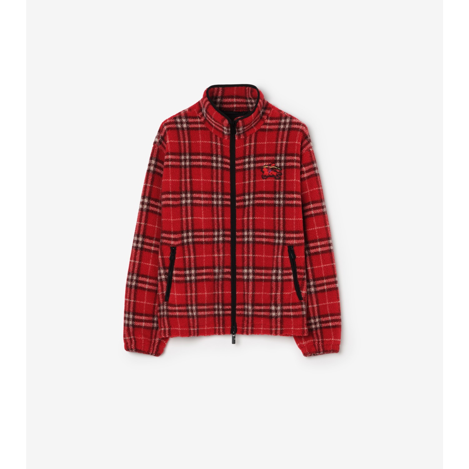 格纹羊毛羊绒混纺绒头夹克